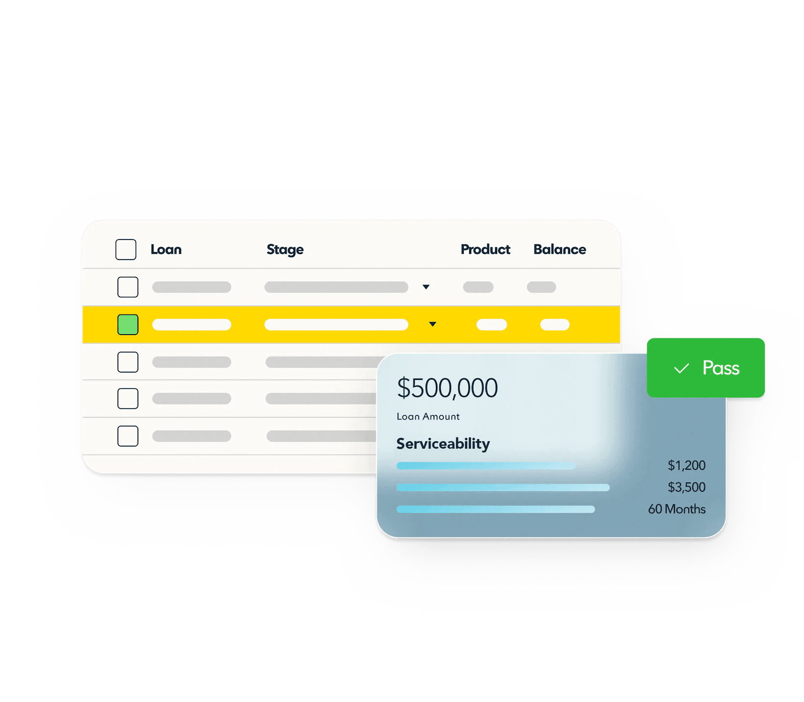 An abstract amortization schedule graphic.