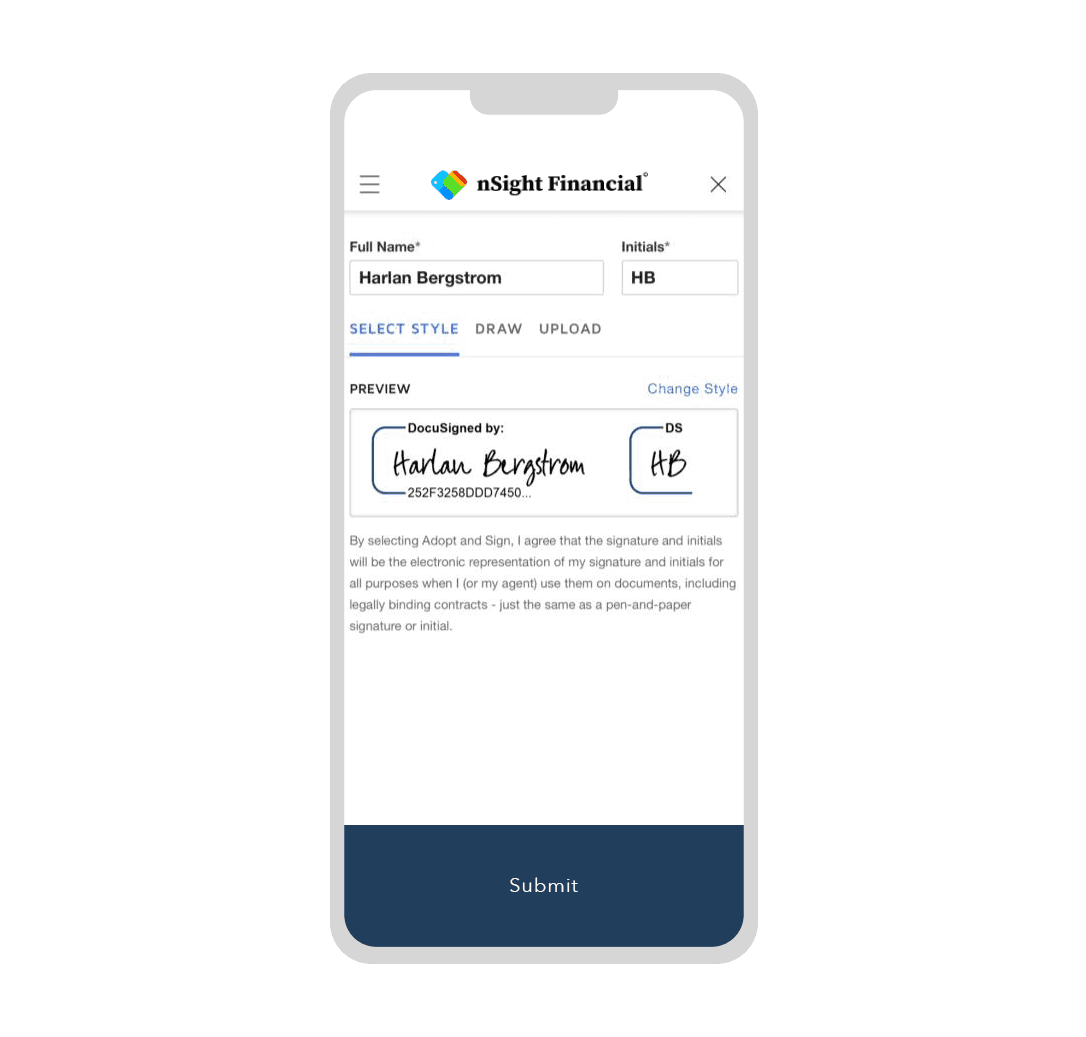 mobile phone showing the eclose screen
