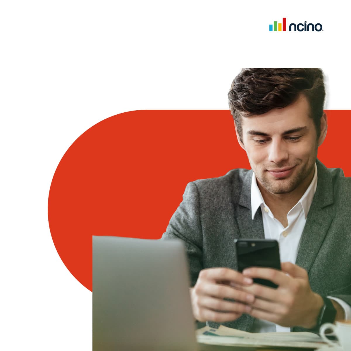 Guy Laptop Red- Newsroom Stock Image