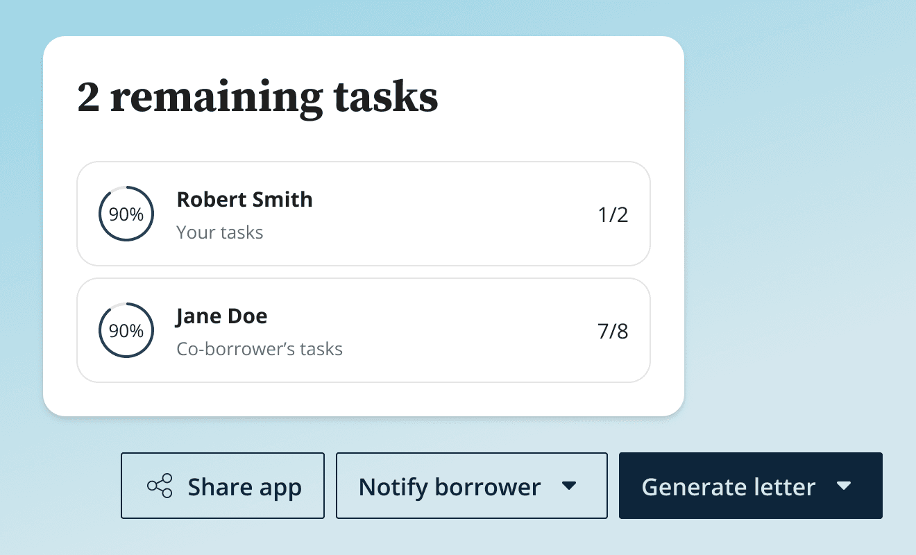 Loan checklist tasks software