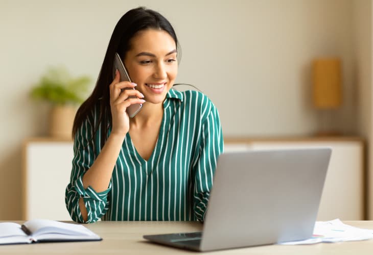 A Woman on the phone